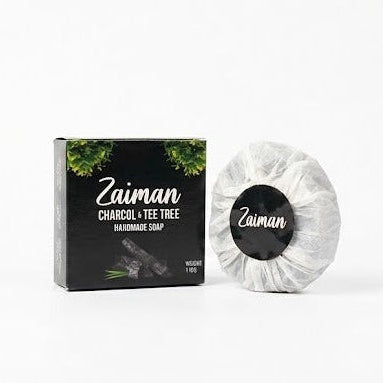 Activated charcoal and tea tree oil soap bar for oily and acne-prone skin