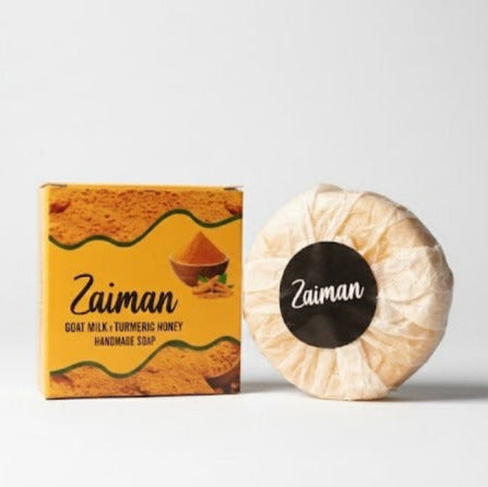 Goat milk, turmeric, and honey soap bar for soft and radiant skin